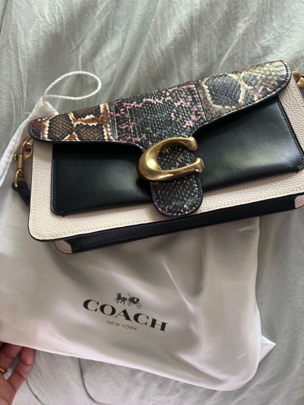 coach shoulder tabby bag with snakeskin detail - Picture 6 of 6